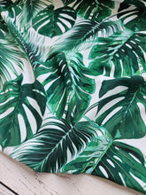 Tropical Leaf Print Nylon Spandex Swim Fabric {by the half yard}