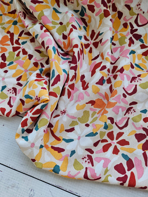 Petal Print Silky Polyester {by the half yard}