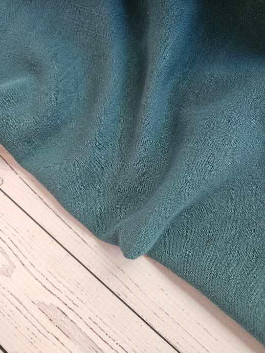 Teal Sand Washed Heavy Rayon Linen Blend {by the half yard}