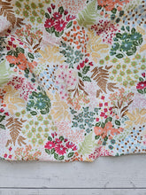 White Multi-Floral Silky Polyester {by the half yard}