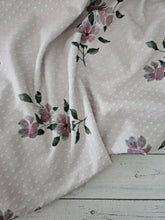 Exclusive Design- Light Taupe Floral Swiss Dot Knit {by the half yard}