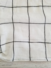 Ivory & Black Cotton Gauzy Woven Look Blend {by the half yard}