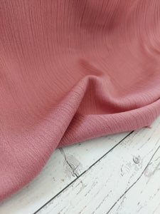 *REMNANT* 3 Yds- Solid Rose Pink Rayon Crepe