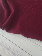 Burgundy Circle Opaque Swiss Dot 100% Polyester {by the half yard}