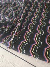Black Bright Dotted ZigZag Stripe {by the half yard}