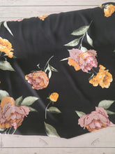 Black, Rose & Mustard Floral {by the half yard}