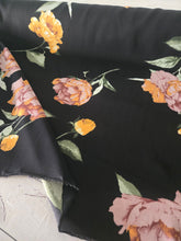 Black, Rose & Mustard Floral {by the half yard}