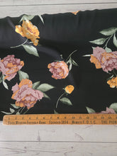 Black, Rose & Mustard Floral {by the half yard}
