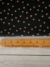 Black Distressed Rose Dot Print {by the half yard}