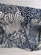 Ivory & Navy Paisley & Floral {by the half yard}