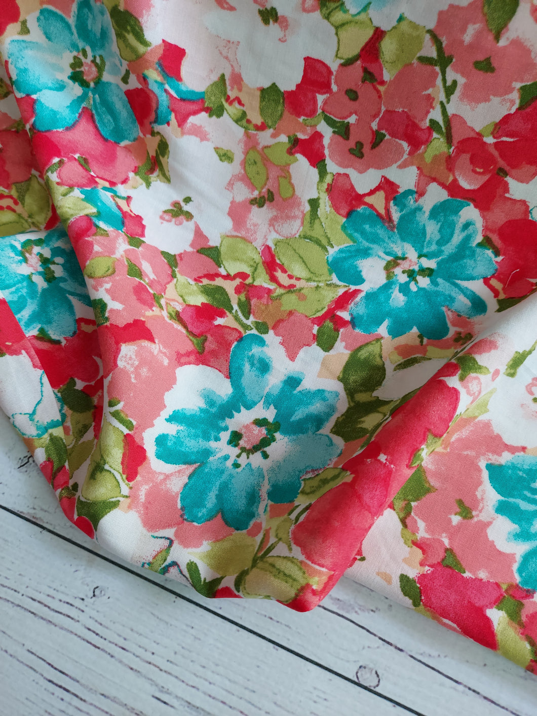 Bright Summer Floral Rayon Challis {by the half yard}
