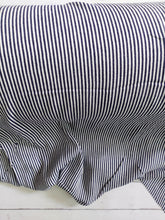Navy & White Pinstripe Rayon Crepe {by the half yard}