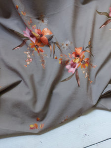 Exclusive Design- Khaki Floral Print {by the half yard}