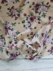 Tan & Plum Floral {by the half yard}