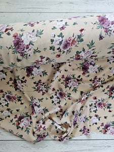 Tan & Plum Floral {by the half yard}