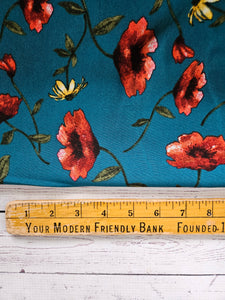 Teal & Rust Floral {by the half yard}