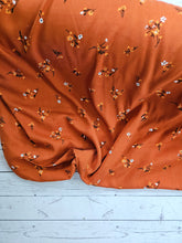 Rust Floral Stems Rayon Challis {by the half yard}