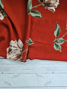 Rusty Red & Brown Floral {by the half yard}