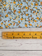 Blue & Rust Petite Floral Polyester {by the half yard}