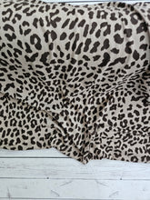 *REMNANT* 1 Yd- Tan & Brown Animal Print Double Brushed Poly (DBP) Knit