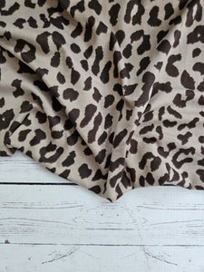 Tan & Brown Animal Print Double Brushed Poly (DBP) Knit {by the half yard}