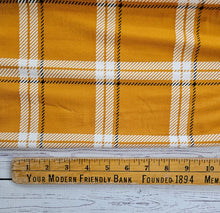 Mustard Plaid Double Brushed Poly (DBP) Knit {by the half yard}