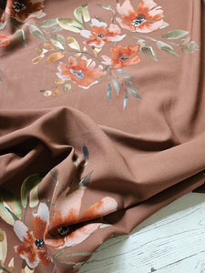 Exclusive Design- Rusty Brown Fall Floral {by the half yard}