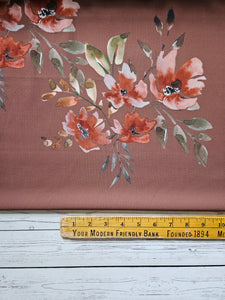 Exclusive Design- Rusty Brown Fall Floral {by the half yard}