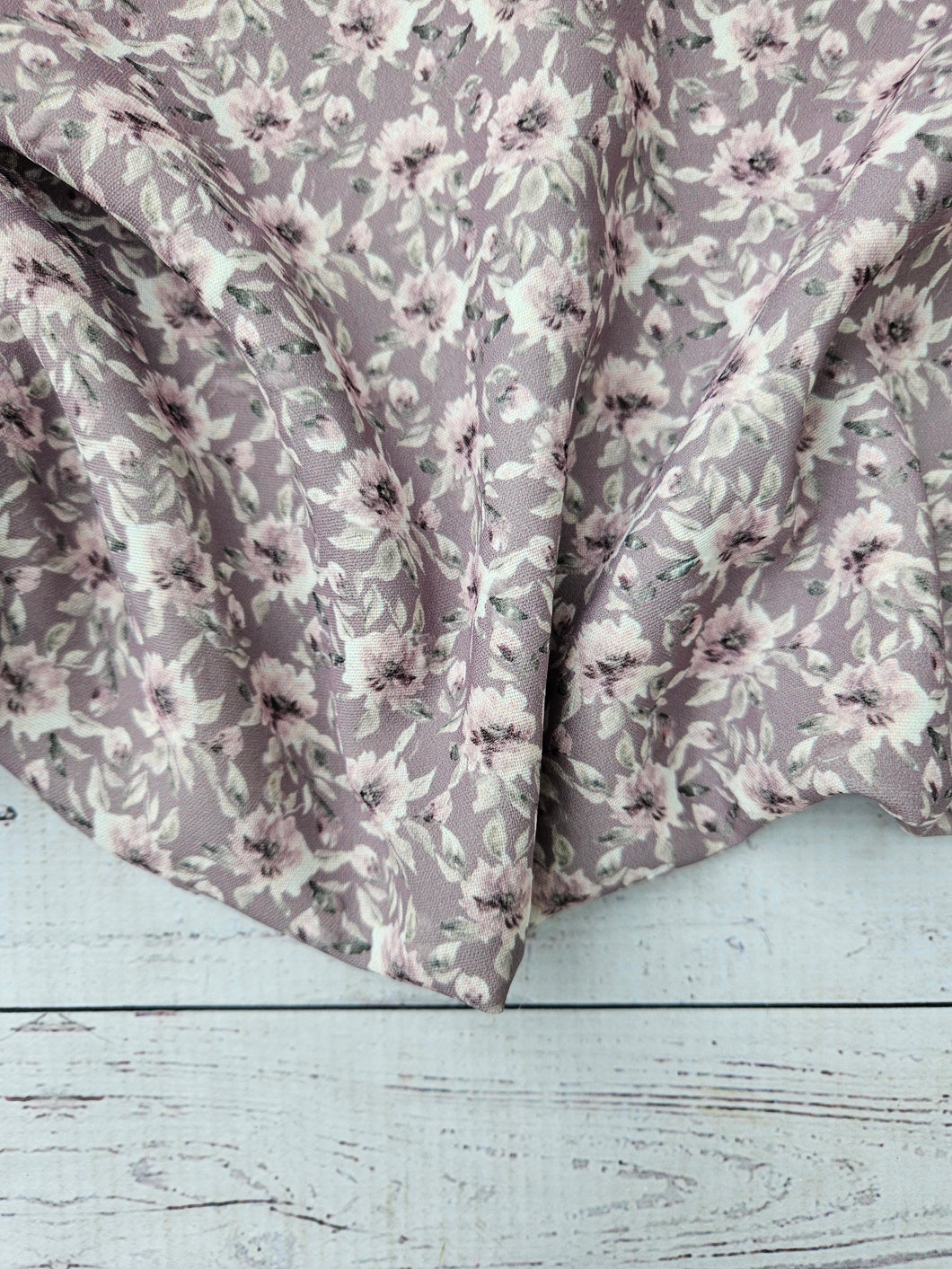 Exclusive Design-  Petite Mauve Watercolor Floral Opaque Swiss Dot 100% Polyester {by the half yard}