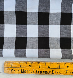 Black & White Buffalo Plaid Cotton Poplin {by the half yard}