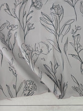 Exclusive Design- Taupe & Black Botanical Print {by the half yard}
