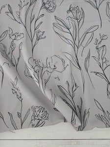 Exclusive Design- Taupe & Black Botanical Print {by the half yard}