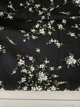 Black Viny Floral Rayon Crepe {by the half yard}