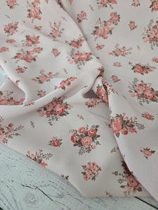 *REMNANT* 3.25 Yds- Exclusive Design- Tan Vintage Rose Print