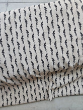 Exclusive Design- Cream & Black Stem Stripe Opaque Swiss Dot 100% Polyester {by the half yard}