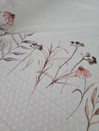 *REMANT* 1 2/3yds - Neutral Floral Border Print Swiss Dot Knit {by the half yard}