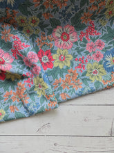 Blue & Pink Floral Swim Knit {by the half yard}