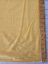 Daffodil Yellow Embroidered Border Cotton {by the half yard}