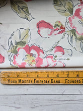 Pink Watercolor & Line Drawn Floral {by the half yard}