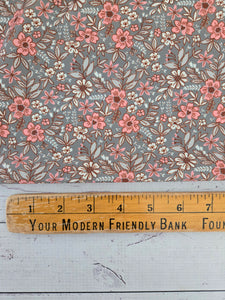 Dusty Olive & Pink Floral {by the half yard}