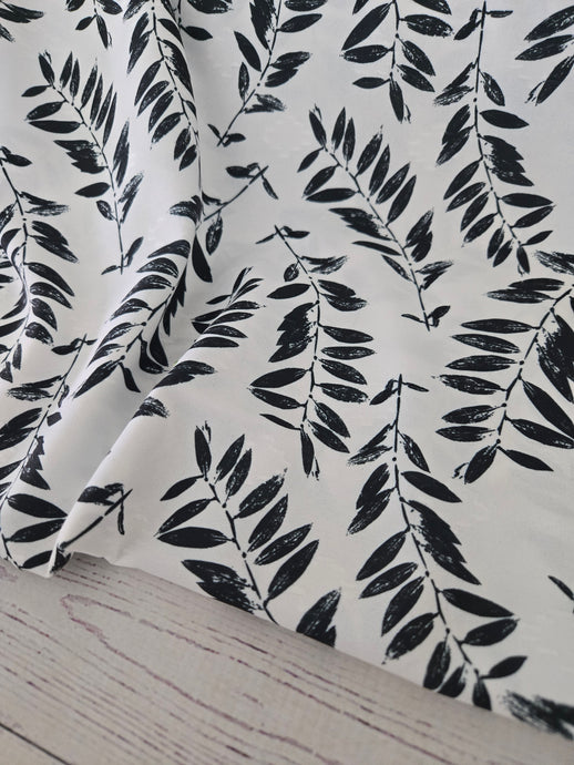 White & Black Branch Print Opaque Diamond CEY {by the half yard}
