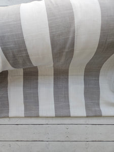Gray & White Wide Stripe Rayon Linen Blend {by the half yard}