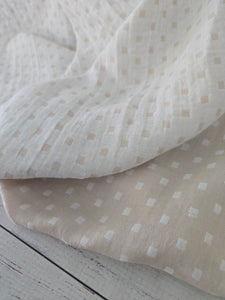 Light Tan Squares Double Gauze Cotton {by the half yard}