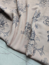 Peachy Tan Floral Crinkle Georgette {by the half yard}