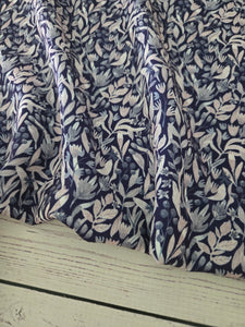 Navy, Taupe and Dusty Blue Botanical Print {by the half yard}