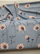 Dusty Blue & Blush Floral Print {by the half yard}