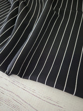 Black & White Pinstripes Silky Polyester {by the half yard}