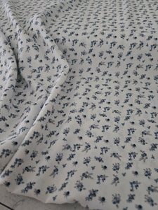 Exclusive Design- White & Petite Navy Floral Print {by the half yard}