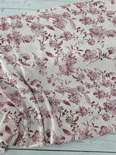 Cream, Rose & Brown Floral Print Crinkle Georgette {by the half yard}