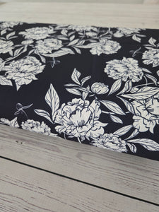 Black & White Floral {by the half yard}